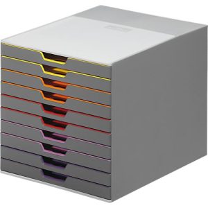 Durable Schubladenbox Varicolor, 10 Schübe, DIN C4, grau/anthrazit Durable Schubladenbox Varicolor, 10 Schübe, DIN C4, grau/anthrazit