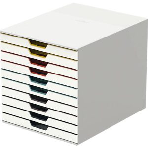 Durable Schubladenbox Varicolor, 10 Schübe, DIN C4, grau/weiß Durable Schubladenbox Varicolor, 10 Schübe, DIN C4, grau/weiß