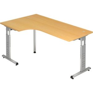 Eckschreibtisch ULM, li. od. rechts, B 2000 x T 1200 x H 650-850 mm, Buche-Dekor Eckschreibtisch ULM, li. od. rechts, B 2000 x T 1200 x H 650-850 mm, Buche-Dekor
