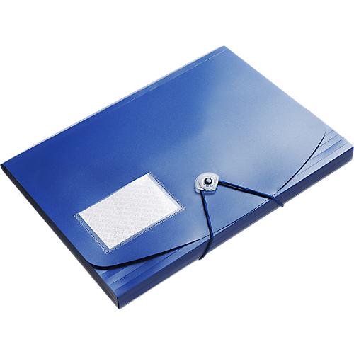 Eckspanner FolderSys JUMBO, A4, B 240 x H 320 mm, 3 Innenklappen & Gummizug-Verschluss, Polypropylen, Stärke 0,42 mm, blau, 10 Stück