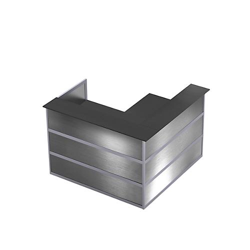 Ecktheke Tool, B 1500 x T 1500 x H 1100 mm, anthrazit/Edelstahlfinish
