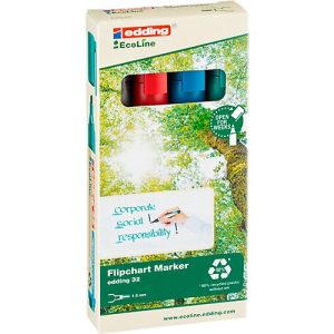 Edding 32 EcoLine Flipchartmarker, nachfüllbar, 4-er Set Edding 32 EcoLine Flipchartmarker, nachfüllbar, 4-er Set