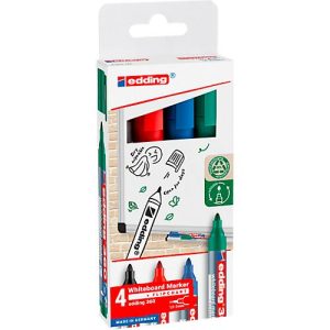 edding 363 Whiteboard Marker, farbsortiert, 4er Set, Keilspitze edding 363 Whiteboard Marker, farbsortiert, 4er Set, Keilspitze