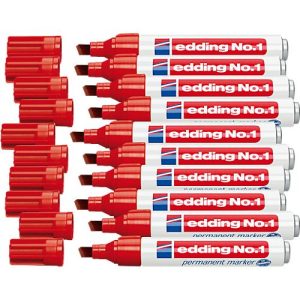 edding No.1 permanent Marker, 10 Stück, rot edding No.1 permanent Marker, 10 Stück, rot