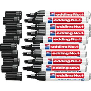 edding No.1 permanent Marker, 10 Stück, schwarz edding No.1 permanent Marker, 10 Stück, schwarz