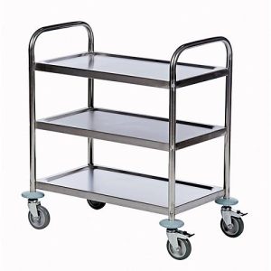 Edelstahl-Tischwagen 3 Etagen, 685 x 380 mm Edelstahl-Tischwagen 3 Etagen, 685 x 380 mm