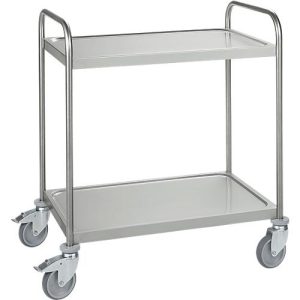 Edelstahlwagen, B 675 x T 445 mm, Vollgummi, Radgehäuse verzinkt Edelstahlwagen, B 675 x T 445 mm, Vollgummi, Radgehäuse verzinkt