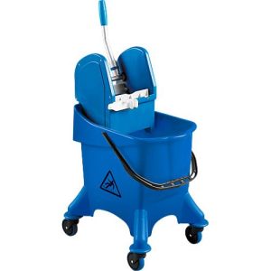 Einfachfahreimer Poly I, 30 L Eimer, fahrbar, m. Profi-Mopppresse und Stielhalterung Einfachfahreimer Poly I, 30 L Eimer, fahrbar, m. Profi-Mopppresse und Stielhalterung