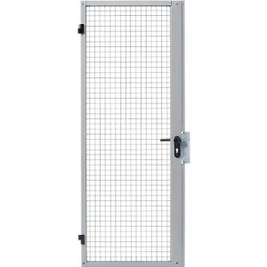 Einflügeltür, für Gittertrennsystem, Türanschlag rechts/links, B 1000 x H 2070 mm, mit Einsteckschloss, hellsilber Einflügeltür, für Gittertrennsystem, Türanschlag rechts/links, B 1000 x H 2070 mm, mit Einsteckschloss, hellsilber