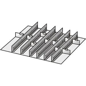 Einrichtungs-Sortiment, 6 Zwischenstege/10 Trennwände, 100/125 mm, Stahlblech