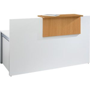 Empfangstheke Come-In, 1 Ablage, gerade, Breite 1600 mm, weiß/Buche-Dekor Empfangstheke Come-In, 1 Ablage, gerade, Breite 1600 mm, weiß/Buche-Dekor