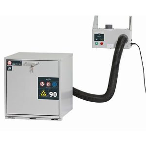 Entlüftungsmodul für asecos Sicherheitsschränke der K90, UB30 und UB90 Serie, Stahlblech, B 400 x T 200 x H 340 mm, 230 V, 45 W, 50 Hz, 2400 U/min Entlüftungsmodul für asecos Sicherheitsschränke der K90, UB30 und UB90 Serie, Stahlblech, B 400 x T 200 x H 340 mm, 230 V, 45 W, 50 Hz, 2400 U/min