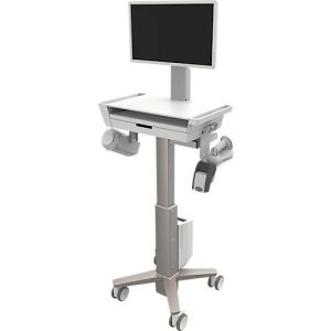 Ergotron Computerwagen CareFit Slim 2.0, mit Schublade, für Monitore bis 27 Zoll, höhenverstellbar, weiß/warmgrau Ergotron Computerwagen CareFit Slim 2.0, mit Schublade, für Monitore bis 27 Zoll, höhenverstellbar, weiß/warmgrau