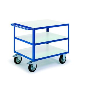 ESD-Tischwagen mit 3 Ladeflächen, 1000 x 700 mm, Tragkraft 500 kg ESD-Tischwagen mit 3 Ladeflächen, 1000 x 700 mm, Tragkraft 500 kg