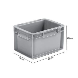 Euro Box Serie EF 2120, aus PP, Inhalt 1,9 L, geschlossene Wände, Unterfassgriff, grau Euro Box Serie EF 2120, aus PP, Inhalt 1,9 L, geschlossene Wände, Unterfassgriff, grau