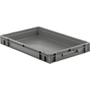 Euro Box Serie EF 6070, aus PP, Inhalt 14,3 L, geschlossene Wände, Unterfassgriff, grau