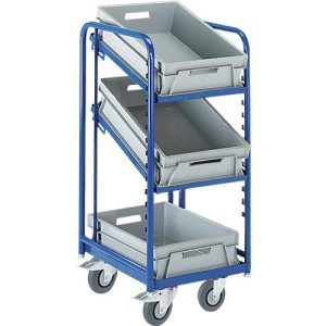 Eurokastenwagen mit offenem Rahmen und 3 Kästen, 410 x 620 mm Eurokastenwagen mit offenem Rahmen und 3 Kästen, 410 x 620 mm