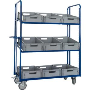 Eurokastenwagen mit offenem Rahmen und 9 Kästen, 1240 x 620 mm Eurokastenwagen mit offenem Rahmen und 9 Kästen, 1240 x 620 mm