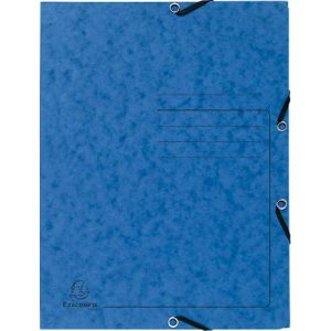 Exacompta Sammelmappe, DIN A4, mit Gummizug, 3 Klappen, beschriftbar, Colorspan-Karton, 355 g/m², blau Exacompta Sammelmappe, DIN A4, mit Gummizug, 3 Klappen, beschriftbar, Colorspan-Karton, 355 g/m², blau