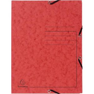 Exacompta Sammelmappe, DIN A4, mit Gummizug, 3 Klappen, beschriftbar, Colorspan-Karton, 355 g/m², rot Exacompta Sammelmappe, DIN A4, mit Gummizug, 3 Klappen, beschriftbar, Colorspan-Karton, 355 g/m², rot