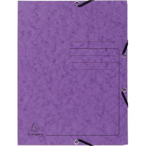 Exacompta Sammelmappe, DIN A4, mit Gummizug, 3 Klappen, beschriftbar, Colorspan-Karton, 355 g/m², violett Exacompta Sammelmappe, DIN A4, mit Gummizug, 3 Klappen, beschriftbar, Colorspan-Karton, 355 g/m², violett