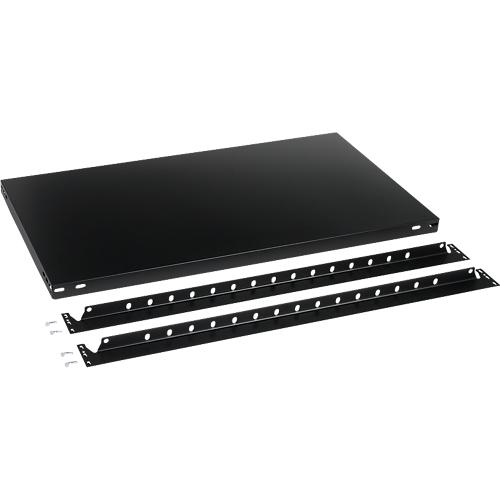 Fachboden für Grundregal/Anbauregal ORDO Business, höhenverstellbar, Stärke 40 mm, Tragkraft bis 140 kg, B 1000 x T 400 x H 40 mm, Stahl, schwarz