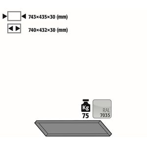 Fachboden Standard für asecos Druckgasflaschenschränke, Stahlblech, lichtgrau, B 743 x T 435 x H 30 mm, bis 75 kg Fachboden Standard für asecos Druckgasflaschenschränke, Stahlblech, lichtgrau, B 743 x T 435 x H 30 mm, bis 75 kg