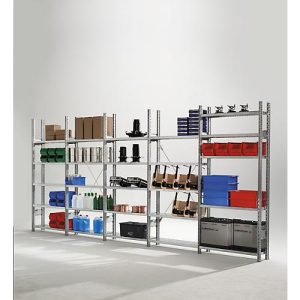 Fachbodenregal R3000, B 5155 x H 2278 mm, Grund-/Anbauregal, 25 Böden verzinkt, 300 mm Tiefe