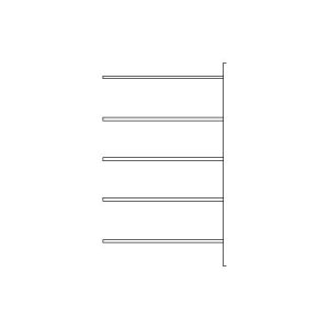 Fachbodenregal SSI Schäfer R3000, Anbauregal, 5 verzinkte Böden, Tiefe 500 mm, Fachlast 250 kg, B 1345/1315 x H 1960 mm