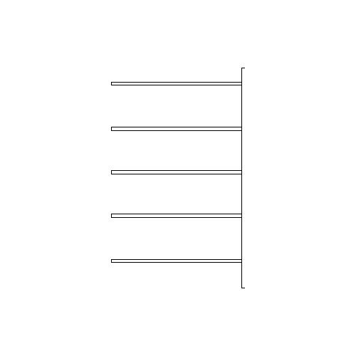Fachbodenregal SSI Schäfer R3000, Anbauregal, 5 verzinkte Böden, Tiefe 500 mm, Fachlast 250 kg, B 1345/1315 x H 1960 mm