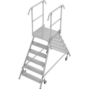 Fahrbare Podestleiter Krause Stabilo Professional, beidseitig begehbar, 2×6 Stufen, 600 x 700 mm Plattform, 3450 mm Arbeitshöhe Fahrbare Podestleiter Krause Stabilo Professional, beidseitig begehbar, 2×6 Stufen, 600 x 700 mm Plattform, 3450 mm Arbeitshöhe