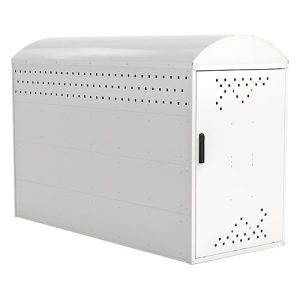 Fahrradgarage BikeBox 1 B mit Bogendach, verkehrsweiß RAL 9016 Fahrradgarage BikeBox 1 B mit Bogendach, verkehrsweiß RAL 9016