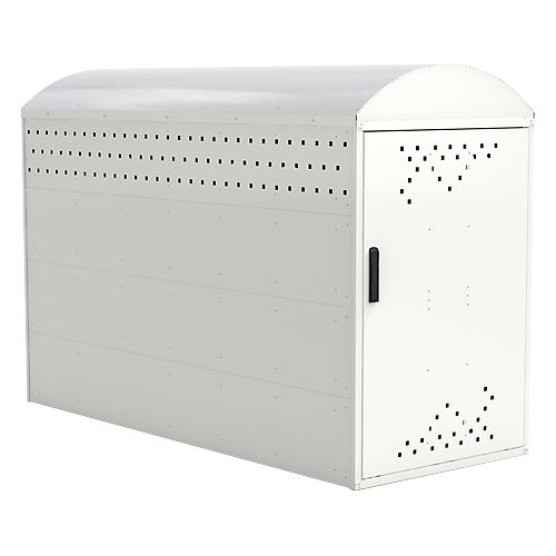 Fahrradgarage BikeBox 1 B mit Bogendach, verkehrsweiß RAL 9016