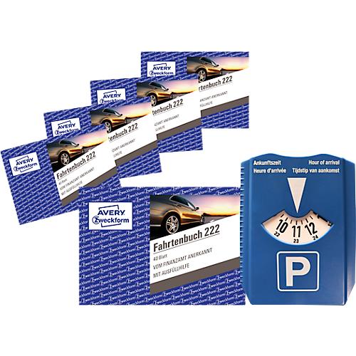 Fahrtenbuch Avery Zweckform 222-5, für PKW, A6 quer, 80 Seiten für 390 Fahrten, 5 Stück + gratis Parkscheibe