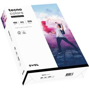 Farbiges Kopierpapier tecno colors, DIN A4, 160 g/m², weiß, 1 Paket = 250 Blatt Farbiges Kopierpapier tecno colors, DIN A4, 160 g/m², weiß, 1 Paket = 250 Blatt