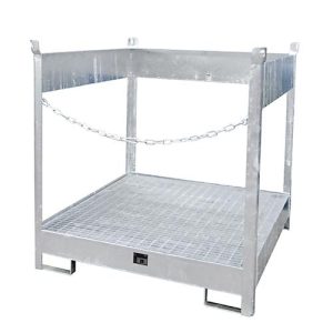 Fass-Stapelpalette Bauer FSP-4, seitlich offen, für 4 x 200 l Fass, verzinkt
