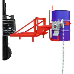 Fasskipper Bauer Typ FD/L, für 110 bis 220 l Fässer, 360 kg, 270° Kippen, mit Endloskette, Stapleraufnahme, feuerrot RAL 3000 Fasskipper Bauer Typ FD/L, für 110 bis 220 l Fässer, 360 kg, 270° Kippen, mit Endloskette, Stapleraufnahme, feuerrot RAL 3000