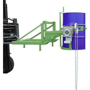 Fasskipper Bauer Typ FD/L, für 110 bis 220 l Fässer, 360 kg, 270° Kippen, mit Endloskette, Stapleraufnahme, resedagrün RAL 6011 Fasskipper Bauer Typ FD/L, für 110 bis 220 l Fässer, 360 kg, 270° Kippen, mit Endloskette, Stapleraufnahme, resedagrün RAL 6011