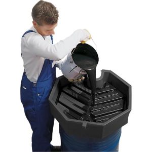 Fasstrichter, Polyethylen, blau, Ø 690 x H 190 mm, Füllvolumen 22 l Fasstrichter, Polyethylen, blau, Ø 690 x H 190 mm, Füllvolumen 22 l