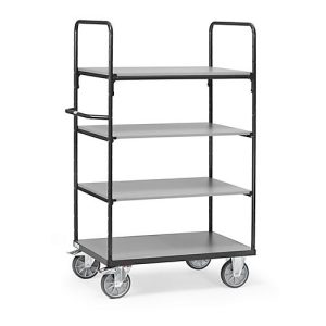 fetra Etagenwagen ‚Grey Edition‘, Stahl, anthrazitgrau, 4 Etagen, L 1200 x B 800 mm, bis 600 kg fetra Etagenwagen ‚Grey Edition‘, Stahl, anthrazitgrau, 4 Etagen, L 1200 x B 800 mm, bis 600 kg