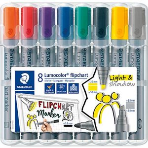 Flipchartmarker Staedtler Lumocolor® 356, 6x Rundspitze 2 mm, 2x Keilspitze 2 oder 5 mm, schnell trocknend, mit Clip, farbsortiert, 8 Stück Flipchartmarker Staedtler Lumocolor® 356, 6x Rundspitze 2 mm, 2x Keilspitze 2 oder 5 mm, schnell trocknend, mit Clip, farbsortiert, 8 Stück