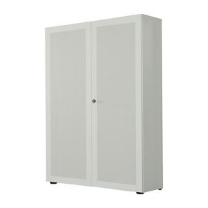 Flügeltürenschrank, 2-türig, Akustikfront, 1000 x 2300 mm, 6 OH, lichtgrau Flügeltürenschrank, 2-türig, Akustikfront, 1000 x 2300 mm, 6 OH, lichtgrau