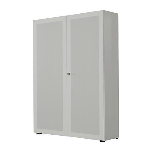 Flügeltürenschrank, 2-türig, Akustikfront, 1000 x 2300 mm, 6 OH, silber