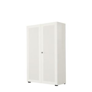 Flügeltürenschrank, 2-türig, Akustikfront, 800 x 1930 mm, 5 OH, weiß Flügeltürenschrank, 2-türig, Akustikfront, 800 x 1930 mm, 5 OH, weiß