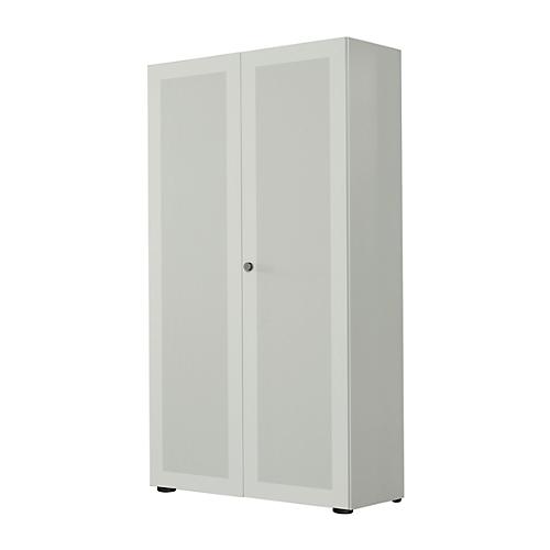 Flügeltürenschrank, 2-türig, Akustikfront, 800 x 2300 mm, 6 OH, lichtgrau