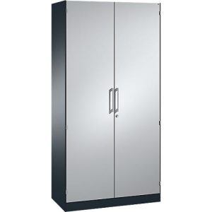 Flügeltürenschrank ASISTO C 3000, 5 Ordnerhöhen, B 1000 mm, anthrazit/alusilber Flügeltürenschrank ASISTO C 3000, 5 Ordnerhöhen, B 1000 mm, anthrazit/alusilber