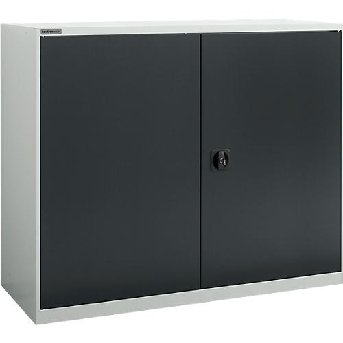 Flügeltürenschrank Schäfer Shop Select MS-i 12412, Stahlblech, B 1200 x T 400 x H 1215 mm, 3 OH, Lichtgrau/Anthrazitgrau, bis 150 kg