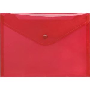 FolderSys Dokumententasche, DIN A5 quer, Druckknopfverschluss, PP, rot transparent FolderSys Dokumententasche, DIN A5 quer, Druckknopfverschluss, PP, rot transparent