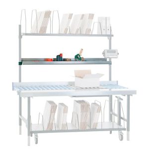 Formularablage für Pack- und Arbeitstisch Rocholz System 2000, höhenverstellbar, B 1630 x T 230 mm, Stahlblech, hellgrau Formularablage für Pack- und Arbeitstisch Rocholz System 2000, höhenverstellbar, B 1630 x T 230 mm, Stahlblech, hellgrau