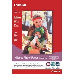 Fotoglanzpapier CANON Everyday Use Glossy GP-501, Größe 10 x 15 cm, 210 g/m², weiß, 1 Paket = 100 Blatt Fotoglanzpapier CANON Everyday Use Glossy GP-501, Größe 10 x 15 cm, 210 g/m², weiß, 1 Paket = 100 Blatt